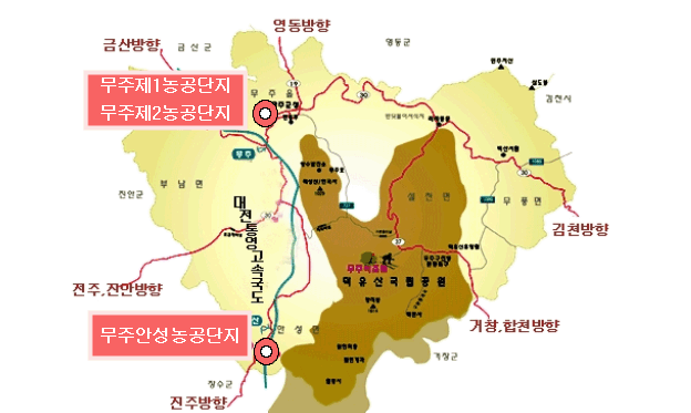 안성농공단지위치도 : 안성농공단지는 대전~통영간 고속도로의 덕유산/안성 ic에서 좌회전 ,좌회전 2번하면 5분거리