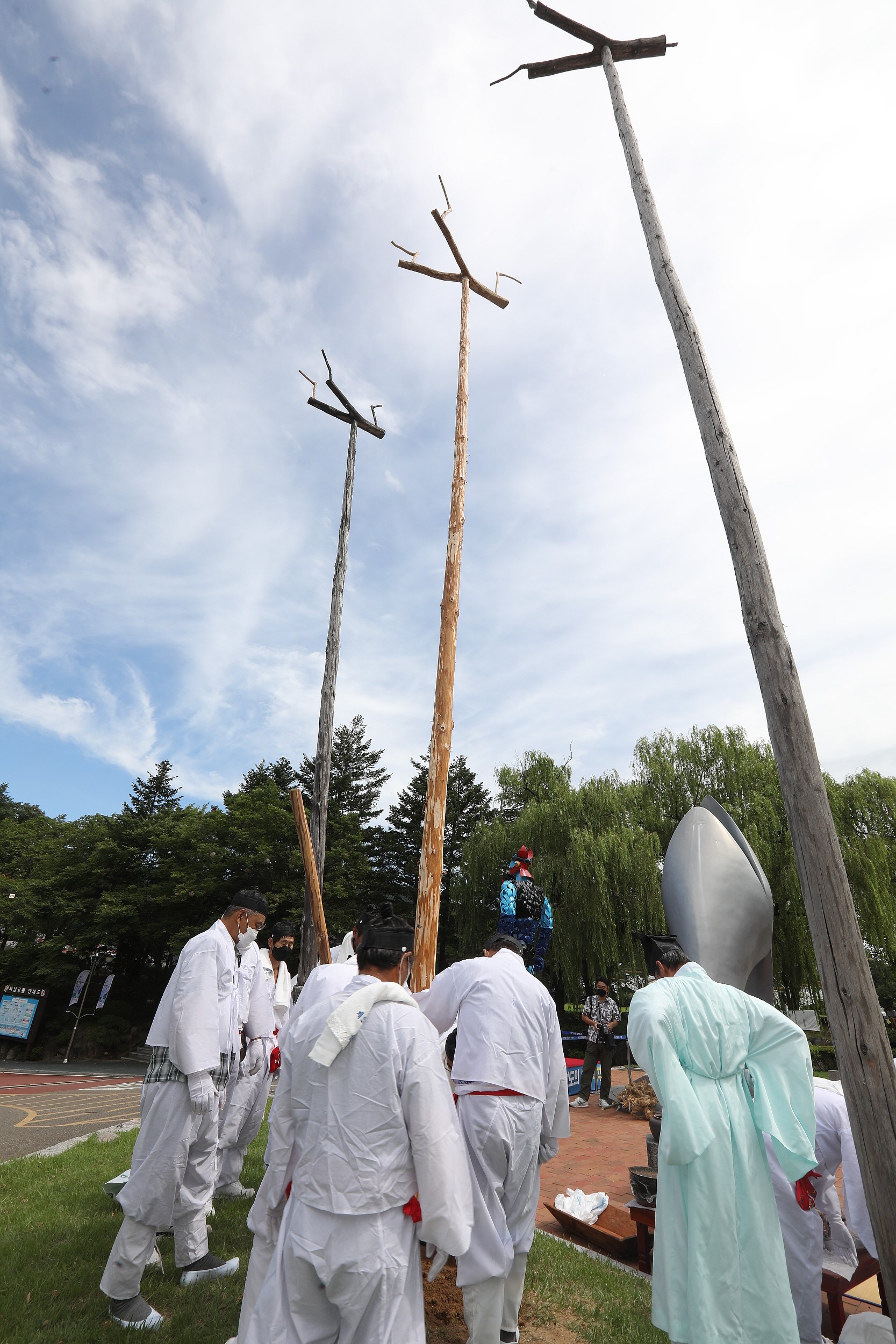 제26회 무주반딧불 축제 산의실 솟대세우기