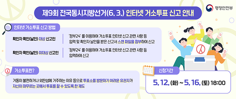 제9회 전국동시지방선거 인터넷 거소투표 신고 안내